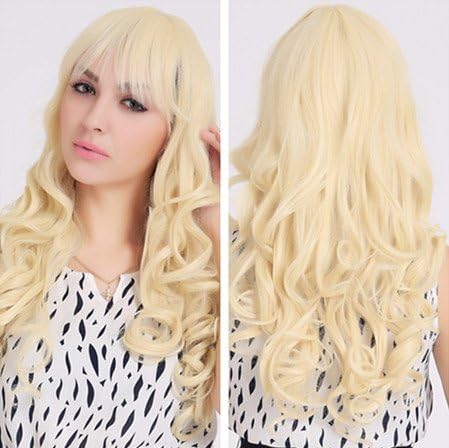 Meydlee Wig European Fashion Blonde Long Curly Hair Party/Costume Wig