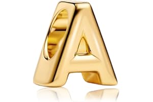 YUMINN Gold Letter Charms A-Z for Bracelets 925 Sterling Silver Jewellery Gifts for Women
