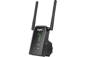 AIGITAL WiFi Booster 300Mbps 2.4GHz WiFi Range Extender Internet Broadband Booster for Home, Wireless Repeater with Fast Ethernet Ports &WPS Button, Works with Any Wi-Fi Router, Support 35+ Devices