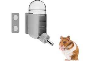 TOKAYIFE Hamster Water Bottle with Magnetic Holder, Freestanding Water Bottle for Glass Tanks, Suitable for Syrian Dwarf Hamsters Gerbils Mice Rats Degus (Grey, 120ml)