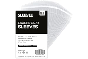 SLEEVEE® Graded Card Sleeves für Slabs 100 Stück - Wiederverschließbare Schutzhüllen für PSA, Beckett, CGC Graded Cards - Universelle Passform - Teambag für Sammelkarten