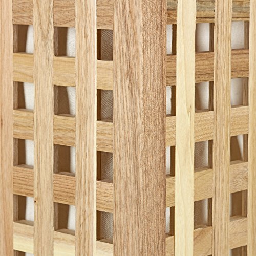 Relaxdays Wäschesammler Duo Walnuss breite Wäschetruhe HBT 46,1 x 87,9 x 68,1 cm Wäschesortierer Doppel Wäschebox Holz mit 2 Leinensäcken Wäschesäcken, natur - 6