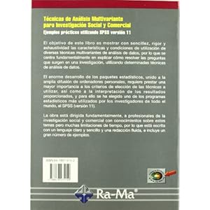 Técnicas de Análisis Multivariante para Investigación Social y Comercial. Ejemplos prácticos utilizando SPSS v.11.