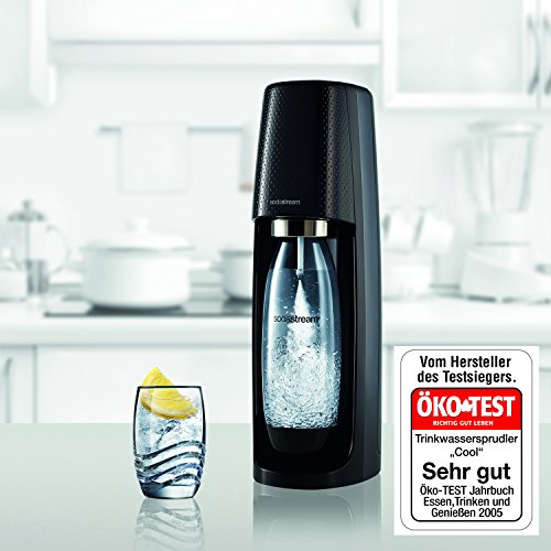 SodaStream Easy Wassersprudler zum Sprudeln von Leitungswasser, macht aus Leitungswasser Sprudelwasser – ohne schleppen. mit 1 Zylinder und 1L PET Flasche (BPA frei); Farbe: schwarz - 8