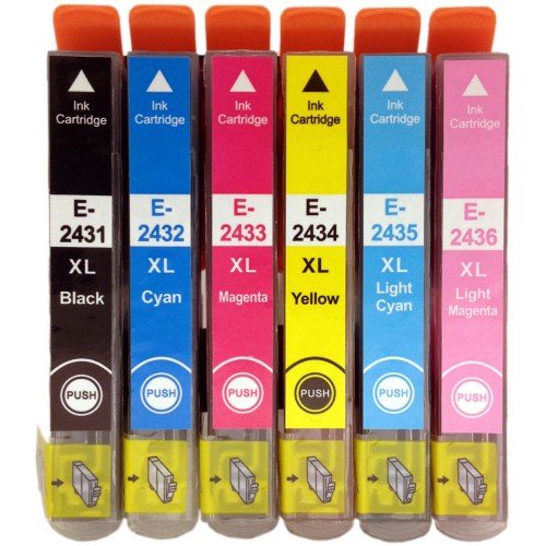 Prestige Cartridge Epson 24XL 6-er Pack Druckerpatronen für Expression Photo XP-55, XP-750, XP-760, XP-850, XP-860, XP-950, schwarz / cyan / magenta / gelb / hell cyan / hell magenta