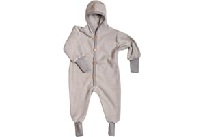 Cosilana Baby Kinder Fleece Overall mit Bündchen am Armen und Füßen, 60% Wolle (kbT), 40% Baumwolle (KBA)