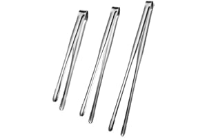 TOZBLEU Pinze da Cucina - 3 Pezzi Pinze da Barbecue, Pinza in Acciaio Inox, Pinza Cucina, Adatto per Pasta per Cucinare, Barbecue, Grigliare, Buffet, Cubetti di Ghiaccio, Insalate