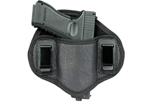 Gexgune Fondina per Pistola da Caccia Fondine da Trasporto nascoste Pistola con Clip in Metallo in Pelle PU per Pistola Glock 17 19 23 32 (Destra e Sinistra opzionali)