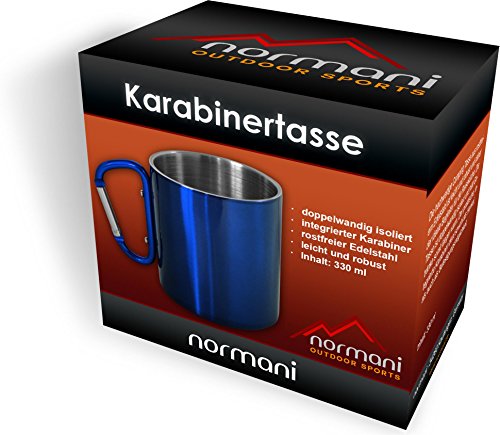 Doppelwandige Edelstahl Tasse 330 ml mit Karabinerhaken - 3