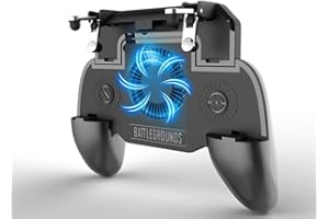 Leton Manette de Jeu Mobile PUBG Contrôleur de Jeu Mobile Joystick Gamepad avec L1R1 Déclencheurs 4000 mAh Power Bank Fan Cooling Téléphone Manettes Ajustable pour 4.7-6.5 Pouces Android/iOS
