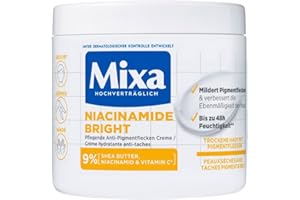 ‎MIXA Mixa feuchtigkeitsspendende Anti-Pigmentflecken Allzweckcreme, Geeignet für Gesicht, Körper & Hände, Niacinamide Bright, Hypoallergen, 400 ml