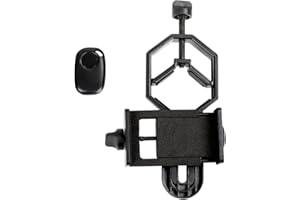 Celestron 81037 Adattatore universale per smartphone per digiscopia e astrofotografia/telecomando Bluetooth Collega la fotocamera dello smartphone a un oculare per catturare immagini e video, nero