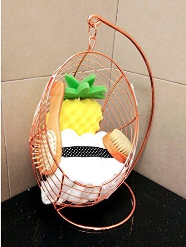 Rose Gold Hanging Bathroom Basket