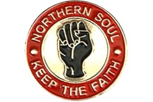 GBJUK Red Northern Soul Keep The Faith Enamel Pin Lapel Badge with Butterfly Clasp Back