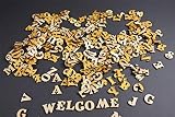 250+ Holz kleine Buchstaben (2cm) Alphabet Dekoration Selbstklebend (NF14) - 2
