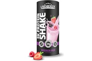 ‎LAYENBERGER Layenberger 3K Protein Shake - 78% Eiweiß und nur 4,4% Kohlenhydrate bei nur 9 g Zucker, (1x 360 g) - Beeren-Mix