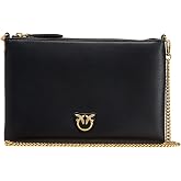 Pinko Flat Classic Simply 1 Calf, Women's Travel Accessories, One Size, Z99q_Black-Antique Gold, One Size