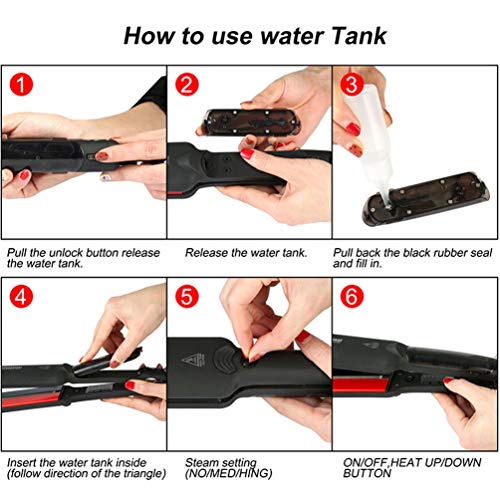 Professional 2 Inch Wide Plate Infrared Heating Ceramic Steam Hair Straightener Hair Straightening Tools for Wet   Dry Hair