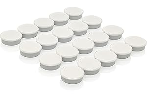 PYJLBX Fridge Magnets, 20 Pack Strong Magnet Small Magnets Whiteboard Magnets Heavy Duty Magnets for Crafts, Fridge Magnets for Adults Mini Cute Round Magnets for Whiteboard, Kitchen, Office (White)