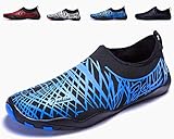 wasserschuhe strandschuhe  LeKuni Badeschuhe Damen Herren Schwimmschuhe Kinder Surfschuhe Barfuß Schuhe Wasserschuhe Strandschuhe Aquaschuhe Rutschfeste Neoprenschuhe(49EU,JY_Blau)