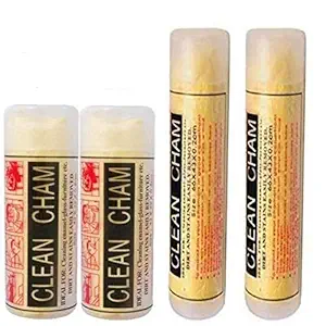 Autokaar Imported Chamois/Clean Cham Cleaning Cloth for Dry & Wet Cleaning of Car, Bike, Home, Kitchen - Pack of 4 (2 Small, 2 Big)