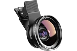 Auricase 2-in-1 Universal Handy Kamera objektiv, Handy objektiv Set, 12,5X Macro Lens, 0,45X Weitwinkel, Makroobjektiv für die meisten Smartphones