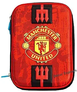 KRH storePremium Pencil Boxes for Boys Football Pencil Box 3D Hardtop Pencil Pouch for Boys (Manchester United Print)