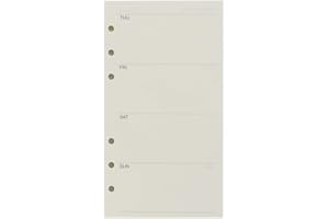Zelten Recambios/Hojas sueltas para carpeta de anillas con tapa A6/Organizador personal/Planificador(A6 6 Holes, Weekly Plan)