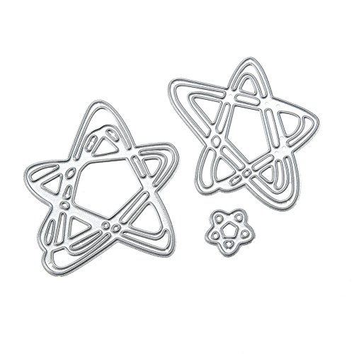 Amazingdeal365 3PCS Sterne Metall Form Stanzschablonen Schablonen Schneiden DIY Dekor Sammelalbum Karten Buchzeichen Lesezeichen als Geschenk für Freunde Geburtstag Kinder,Kindergarten Hobby Schule Handarbeit Unterricht usw. Ein tolles Geschenk!