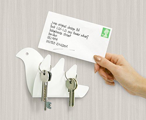 j-me JMEBIRD-WALL bird Wandhalter, Metall, 9,5 x 3,8 x 14,6 cm, weiß - 6