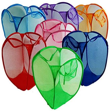 Mebare(TM) Random Color Mesh Fabric Foldable Network laundry basket Storage Bag Bucket Hamper Baskets For Portable Clothing Dirty Clothes