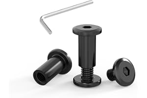 ORTAVA 20 Tornillos de Conexión, Tornillos Para Muebles, Tuerca de Manguito M5x16, Tornillos de Manguito, Acero Inoxidable A2 V2A, Óxido Negro, Conector de Armario con Llaves Hexagonales