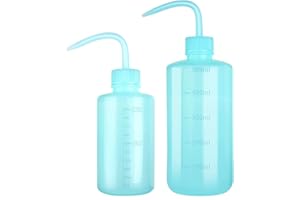 SKYPRO 250ml+500ml Plastic Safety Wash Bottle, Blue Lab Squeeze Bottle with Narrow Mouth and Scale Labels, Squirt Bottle For Plant Flower Succulent Watering - 2 Packs