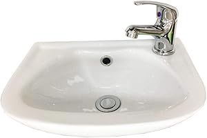 HOUSLER Compact Bathroom Wash Basin Wall Mounted,360mm Wide x250mm deep(No Mixer tap)