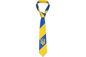 DABOYOZHZH Ukraine Flag Ukrainians 2 Striped Necktie Men'S Neck Ties Mens Party Business Neckties Soft Skil Tie, White, One size