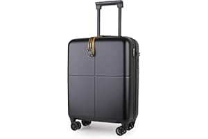 JLY Set di Valigie Rigide in 100% Policarbonato Covestro – Chiusura TSA, Ruote Silenziose, Design Elegante e Massima Organizzazione per Viaggi e Business (1 Pezzo, Nero, Piccola (55cm))