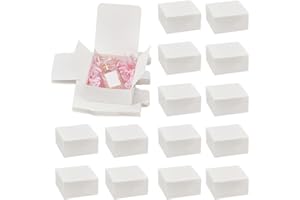 NBEADS 15 Pcs Boîte de Papier Pliée, 10x10x5cm Boîtes en Carton de Proposition de Demoiselles D'Honneur de Boîte-Cadeau de Papier Kraft Blanc pour la Fête D'Anniversaire Nuptiale de Noël