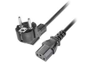 AUKSON Q43C Kaltgerätekabel 1,2 m – Universales Netzkabel, 3-polig Schuko Stecker auf IEC 60320 C13, für PC, Monitor, Notebook und andere Geräte