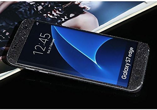 OneStopAccessories® - Bling Glitter Body Wrap Decal Vinyl Glitter Sticker Skin Cover For Smartphone Various Models (samsug galaxy s7 egde, black)