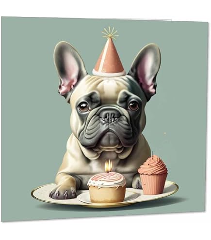 Old English Co. - Biglietto per auguri di compleanno con cane pastore tedesco alsaziano, con scritta Just because for him e Thinking of you, per uomini e donne, interno bianco
