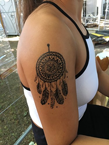 3 Bögen Henna TATTOO SCHWARZ Black B Fake Flash Tattoo Aufkleber Traumfänger und Henna Motive - 6