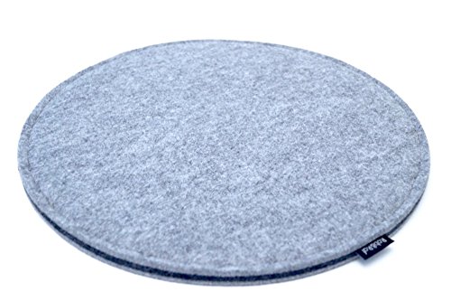 Sitzkissen 37cm Sitzauflage Stuhlauflage Filzauflage Filz Grau 3 Schichten Rund 37cm Modern 14mm Stuhl Garten Zuhause Rob&Raf