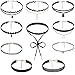 Rovtop 10 Stück Choker Halsketten Set Gummi Halsband Tattoo-Kette Schmuck-Sets Damen-Schmuck Velvet Halskette Tattoo Halsband Schwarz