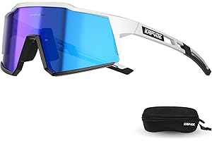 KAPVOE Lunette de Cyclisme Polarisées Homme Femme 1 lentille ou 4 lentilles interchangeables Tr90 Cyclisme Lunette VTT K9022