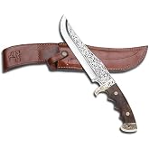 Bora 509 C Black Bear Walnut Handle Engraved Knife