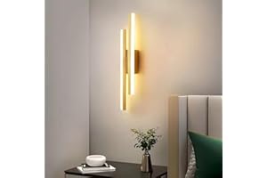 Riserva Lampa ścienna Led do wnętrz 16 W, 1800 lm, kreatywna długa równoległa nowoczesna lampa ścienna 3000 K, ciepłe światło, akrylowa oprawa ścienna do salonu, sypialni, schodów, korytarza (złota)