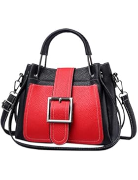 ZhiYuanAN Damen Litschi Stria PU Casual Handtasche 2 Stück Set Große Kapazität Multifunktion Tote Satchel Umhängetaschen