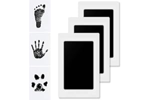 Hipeqia Impronta Cane, 3 Pezzi Set Impronta Senza Inchiostro (12.5 x 8 cm), Paw Print Stamp Pad, Impronta Mani e Piedi Neonati, Tampone Per Timbri Senza Contatto, Impronte Cane, Timbro per Zampa Cane