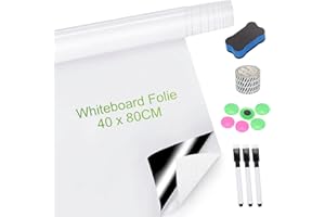 Umllpet Magnetisches Whiteboard Folie, Selbstklebende Whiteboard, DIY Weißwandtafel Folie Whiteboard Sticker für Familie Menü Wochenplaner, Einkaufsliste für Büro Schule Zuhause Küche (40 X80 CM)