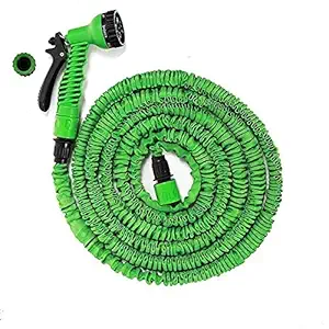 Reenila Magic Hose 15 m Plastic Expandable Pipe for car wash Water Spray Gun 7 Types of spraye Mode (Multi Colors)